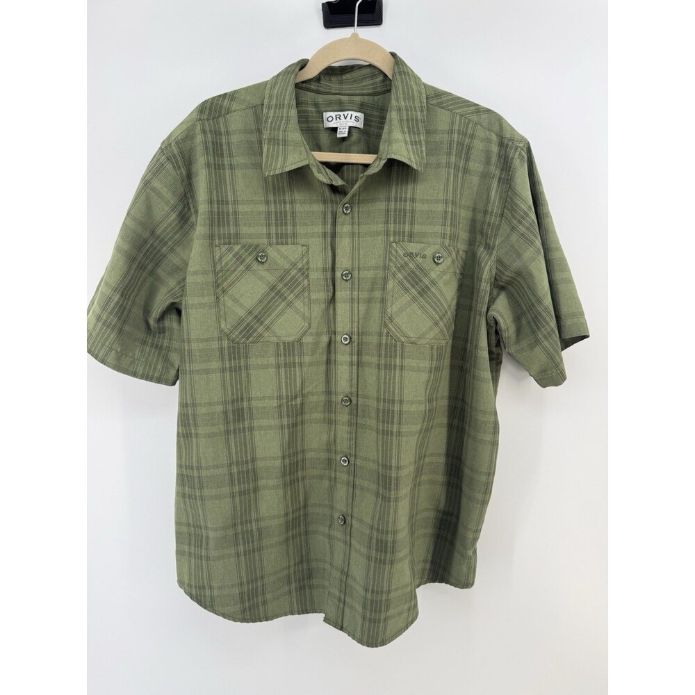 Orvis Shirt Men’s XL Casual Short Sleeve Button Up Performance Outdoor Green